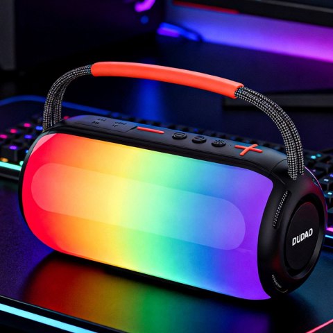 Głośnik bezprzewodowy podświetlany z uchwytem RGB Bluetooth - czarny
