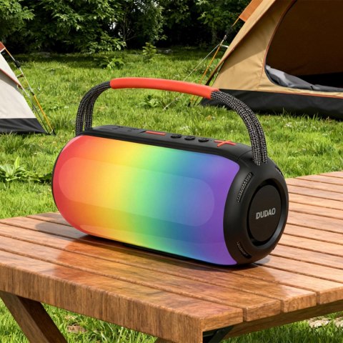Głośnik bezprzewodowy podświetlany z uchwytem RGB Bluetooth - czarny