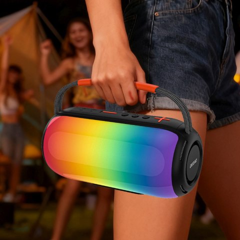 Głośnik bezprzewodowy podświetlany z uchwytem RGB Bluetooth - czarny
