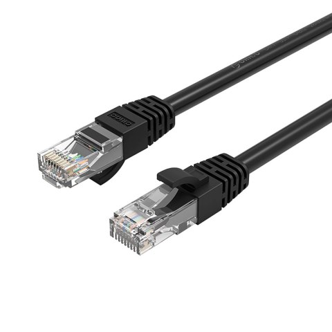 Kabel sieciowy Ethernet CAT6 1000Mbps RJ45 internetowy LAN okrągły 15 m - czarny