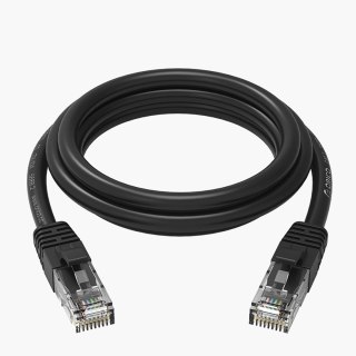 Kabel sieciowy Ethernet CAT6 1000Mbps RJ45 internetowy LAN okrągły 20 m - czarny