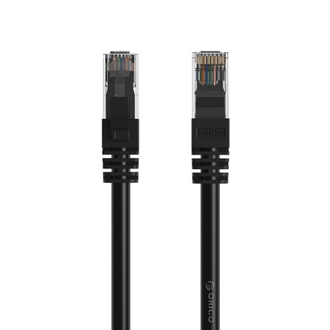 Kabel sieciowy Ethernet CAT6 1000Mbps RJ45 internetowy LAN okrągły 20 m - czarny
