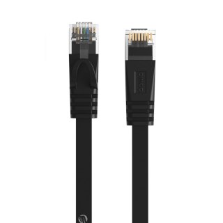 Kabel sieciowy Ethernet CAT6 1000Mbps RJ45 internetowy LAN płaski 15 m - czarny