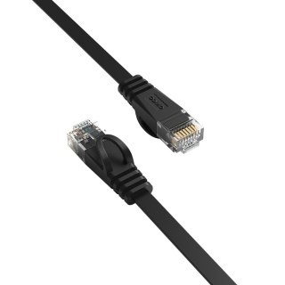 Kabel sieciowy Ethernet CAT6 1000Mbps RJ45 internetowy LAN płaski 20 m - czarny