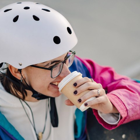 Kask rowerowy BMX hulajnoga lekki 48-52 cm - biały