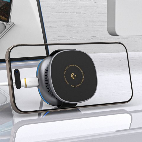 Ładowarka bezprzewodowa 3w1 na smartfon smartwatch słuchawki MagSafe - czarna