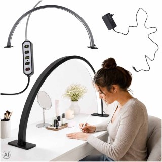 Lampa kosmetyczna LED bezcieniowa biurkowa do manicure paznokci łuk czarna