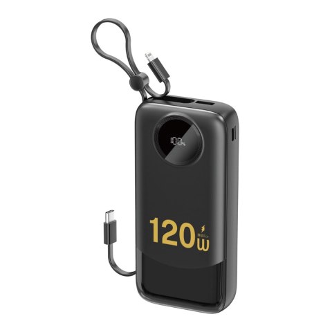 Powerbank 20000 mAh K13Pro USB-A USB-C z kablami USB-C iPhone Lightning - czarny