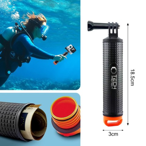 Uchwyt bojka wypornościowa do kamery sportowej GoPro / DJI - czarny