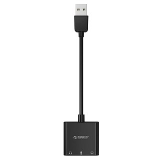 Zewnętrzna karta dźwiękowa USB-A - 3x mini jack - czarna
