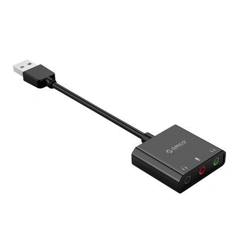 Zewnętrzna karta dźwiękowa USB-A - 3x mini jack - czarna