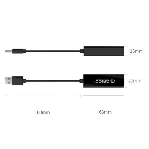 Zewnętrzna karta sieciowa USB-A - RJ45 10/100/1000 Mbps - czarna