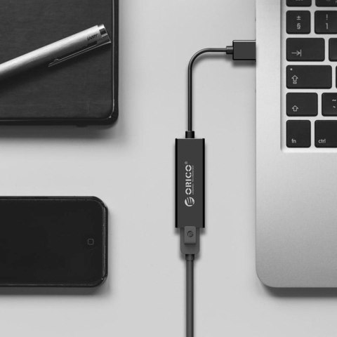 Zewnętrzna karta sieciowa USB-A - RJ45 10/100/1000 Mbps - czarna