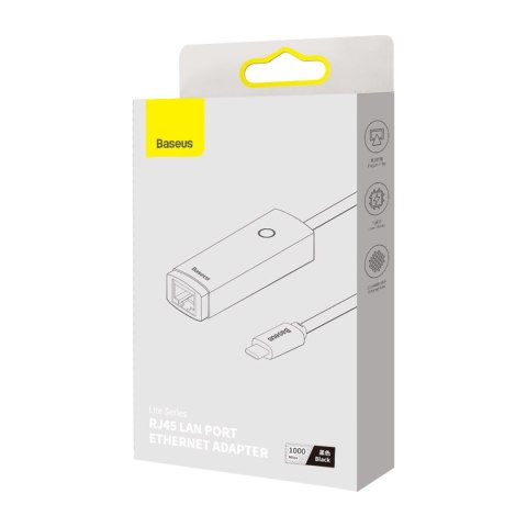 Zewnętrzna karta sieciowa USB-C RJ-45 1Gbps 1000Mbps czarny