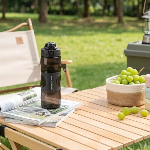 Bidon termiczny z magnetycznym uchwytem i paskiem montażowym 700 ml - czarny