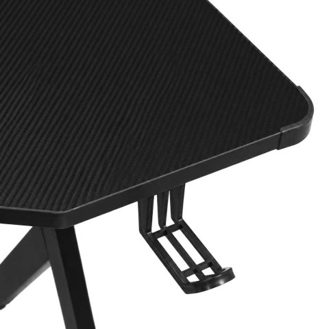 Biurko gamingowe z nadstawką LED RGB uchwyty komputerowe dla gracza 120x60cm
