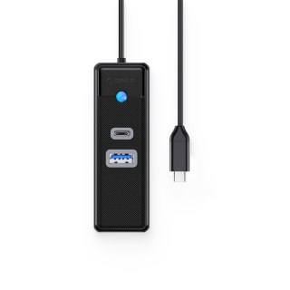 HUB rozdzielacz 3-portowy USB-C - USB-A USB-C RJ45 Gigabit Ethernet 0.15 m - czarny
