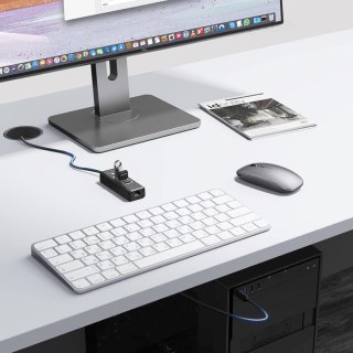 HUB rozdzielacz 4-portowy USB-A - USB-A RJ45 2.5G Ethernet 1 m - czarny