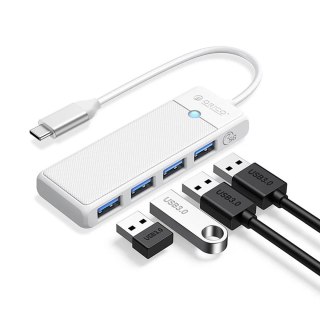 HUB rozdzielacz 4-portowy USB-C - USB-A 0.15 m - biały