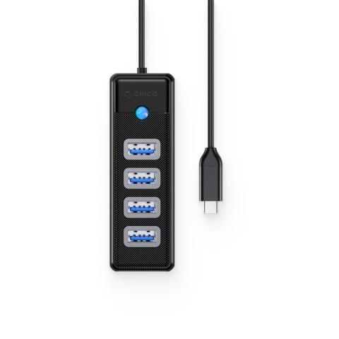 HUB rozdzielacz 4-portowy USB-C - USB-A 1.8 m - czarny