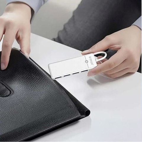 HUB rozdzielacz 4-portowy USB-C - USB-A 1 m - biały