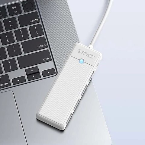 HUB rozdzielacz 4-portowy USB-C - USB-A 1 m - biały