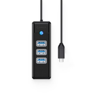 HUB rozdzielacz 4-portowy USB-C - USB-A RJ45 2.5G Ethernet 1.8 m - czarny