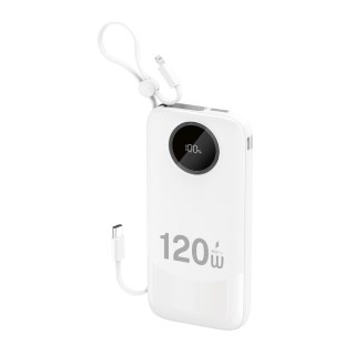 Powerbank K13 10000mAh 22.5W z wbudowanym kablem - biały