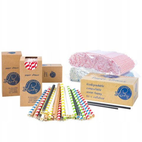 Słomki papierowe BIO ekologiczne PAPER STRAWS 6/205mm - brązowe 500szt.