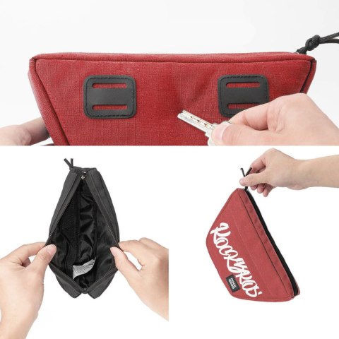 Torba rowerowa na kierownicę trapezoidalna 0.7 l - czerwona