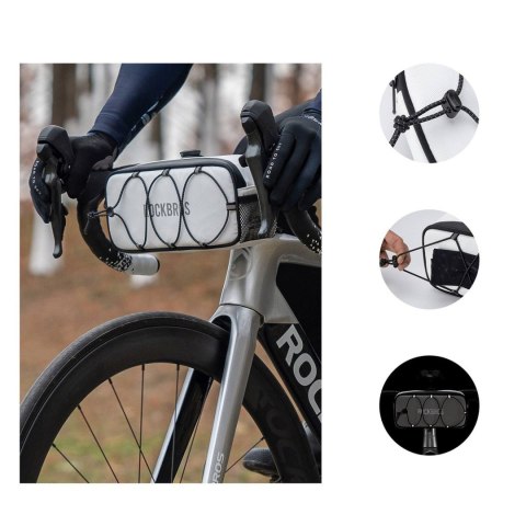 Torba sakwa rowerowa na kierownicę wodoodporna 1.9 l - biała