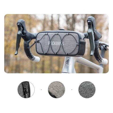 Torba sakwa rowerowa na kierownicę wodoodporna 1.9 l - szara