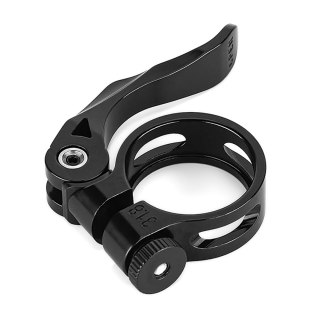 Obejma rowerowa zacisk do sztycy 27.2 i 28.6 mm pod siodełko z szybkozamykaczem - czarna