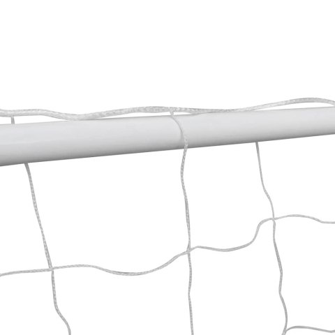 Bramka do piłki nożnej 240x90x150 cm stalowa biała