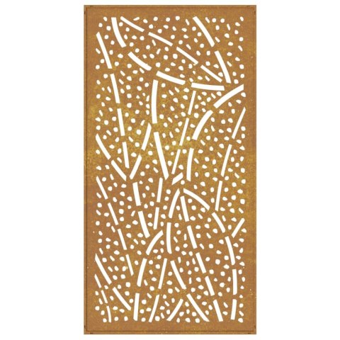 Dekoracja ścienna do ogrodu 105x55 cm stal corten liście