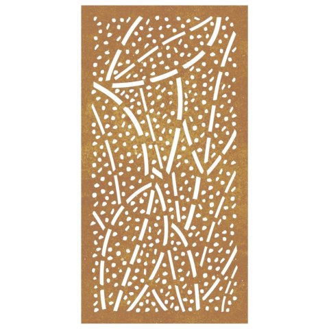 Dekoracja ścienna do ogrodu 105x55 cm stal corten liście