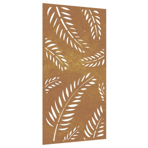 Dekoracja ścienna do ogrodu stal Corten liść 105x55 cm