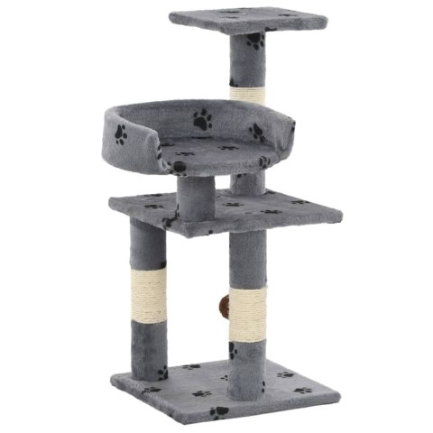 Drapak dla kota 65 cm szary z odciskami łap