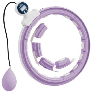 Hula hoop z ciężarem 400g, regulowany, fioletowy, do ćwiczeń