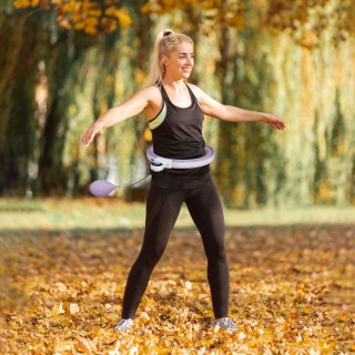 Hula hoop z ciężarem 400g, regulowany, fioletowy, do ćwiczeń