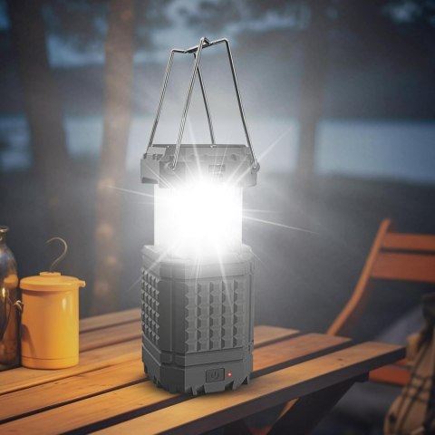 Lampa kempingowa 3w1 z ładowaniem solarnym, 200LM, wodoodporna IPX4