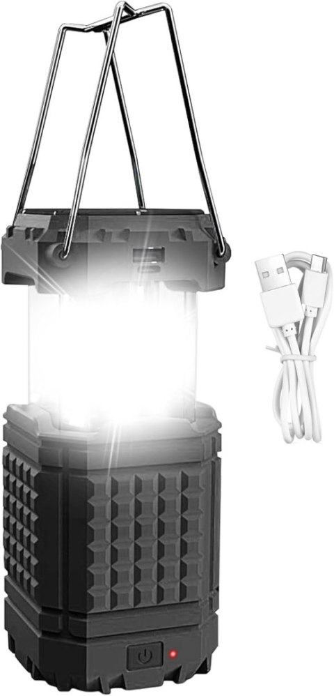 Lampa kempingowa 3w1 z ładowaniem solarnym, 200LM, wodoodporna IPX4