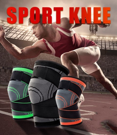 Ochraniacz na kolano 3D sportowy zielony XXXL