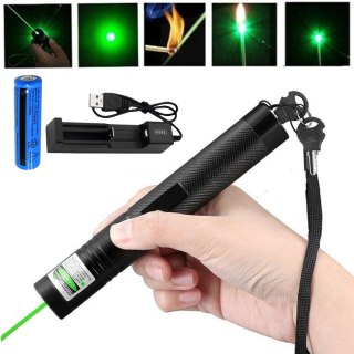 Wskaźnik laserowy zielony 532nm 1mW ładowalny USB