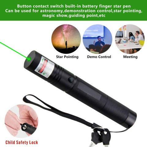 Wskaźnik laserowy zielony 532nm 1mW ładowalny USB