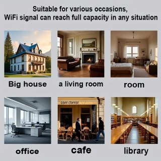 Wzmacniacz sygnału WiFi 1200Mbps, Dual-Band 2.4G 5G, z WPS