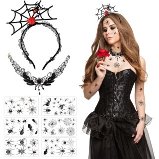 Zestaw 14-elementowy opaski na głowę z pająkami, Halloween