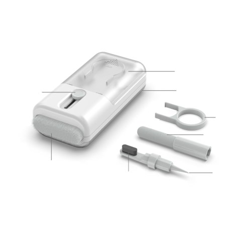 Zestaw do czyszczenia słuchawek Bluetooth 6w1 biały
