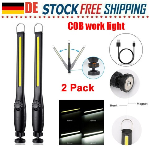 Lampa robocza LED USB z magnesem elastyczna bezprzewodowa 2 szt.