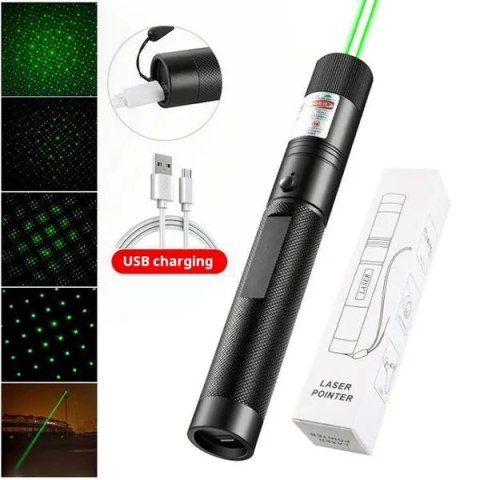 Laserpointer 2w1 zielony 532 nm z akumulatorem USB